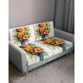 thumbnail image 3 of Parrot Floral Sofa Couch Cushion Covers Washable, Removable Stretchable Sectional Couch Covers, Spring Summer Watercolor Wildflowers Slipcovers for L & T Shape Sofa Furniture Protector S Size 2 pcs, 3 of 7