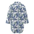thumbnail image 5 of Xoenoiee Tropical Palm Tree Print Bathing Suit Cover Up for Women V Neck Button Down Swimsuit Coverup Long Sleeve Beach Dress Shirt Casual Blouse Top, XL, 5 of 7