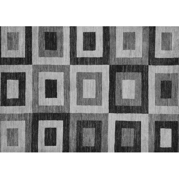 Ahgly Company Indoor Rectangle Abstract Gray Modern Area Rugs, 2' x 3'