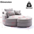 thumbnail image 5 of Aukfa 51" Oversized Accent Chair with Half-moon Storage Ottoman Set for Living Room, 5 Pillows, Light Gray, 5 of 9