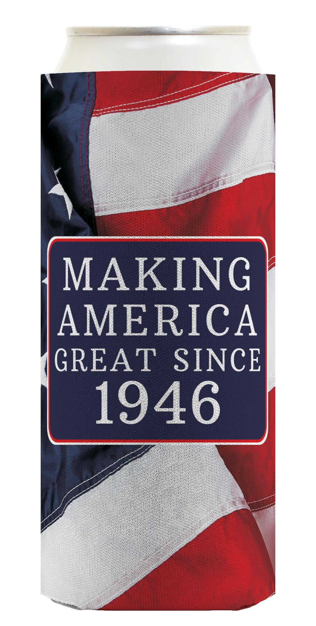 80th Birthday Party Adult Favors Making America Great Since 1946 6-Pack Ultra Slim Can Drink Sleeves