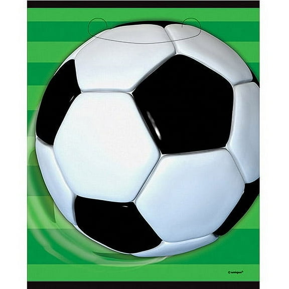 Unique Industries Assorted Colors Soccer Sporting Event Party Bags, 8 Count