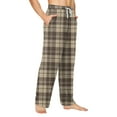 thumbnail image 5 of Xyxonk Men's Pants Flannel Plaid Printed Sleep Pants Lightweight Knitted Sweatpants with Pockets Drawstring Soft Sleepwear Khaki XL, 5 of 8