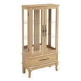 thumbnail image 6 of Tcbosik Curio Cabinet with 2 Glass Doors, Lighted Display Cabinet with Adjustable Shelves and Storage Drawer, Light Oak, 6 of 10