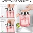 thumbnail image 6 of CERBIOR Bathroom Accessories Set, 4 Pcs Glass Bathroom Accessories Sets Complete w/Soap Dispenser, Soap Dish ,Toothbrush Holder,Tumbler, Bathroom Decor, Gift for Home Apartment (Silver Pink), 6 of 9