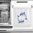 thumbnail image 3 of Dancing Ocean Dolphin Hand Towel White Bath Towels Soft Absorbent 100% Combed Ring Spun Cotton Bathroom Towel Kitchen Dishwashing Towels Hotel Spa Towels 16 x 30 inches, 3 of 7
