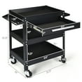 thumbnail image 4 of Patiojoy Tool Cart 3-Tray Rolling Tool Organizer With Drawer Industrial Storage Dollies, 4 of 6
