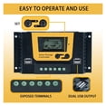 thumbnail image 3 of 10A 20A 30A 40A PWM 12V 24V 36V 48V Solar Charge Controller Lithium Battery Regulator Backlit Display Temperature, 3 of 5