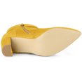 thumbnail image 6 of Unique Bargains Women's Pointed Toe Chunky Heel Zipper Ankle Boots Yellow 10, 6 of 7