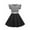 Black A, variant on Ashirexll Girls Summer Dresses, Little Girls Dresses, 3-8 Years Girls Summer Waist Stripe Solid Color Spliced Ruffle Short Sleeve Round Neck Dress