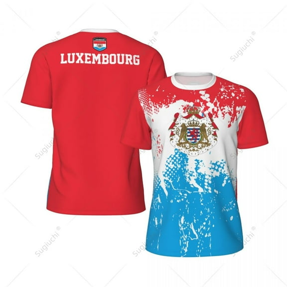 Exclusive design Luxembourg Flag Grain 3D Printed Men For Running Bike Soccer Tennis Fitness Sports tshirt Mesh Short T-shirt