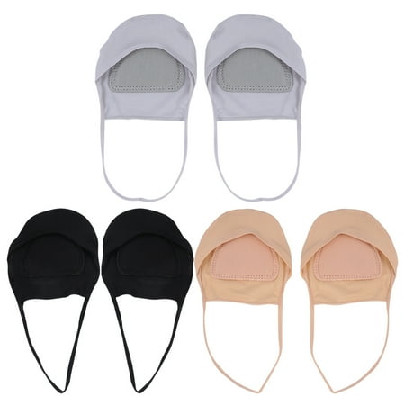 

OUNONA 3 Pairs of Invisible Socks Anti-slip Shallow Mouth Short Socks Forefoot Socks for Lady (Grey Black Skin Color)