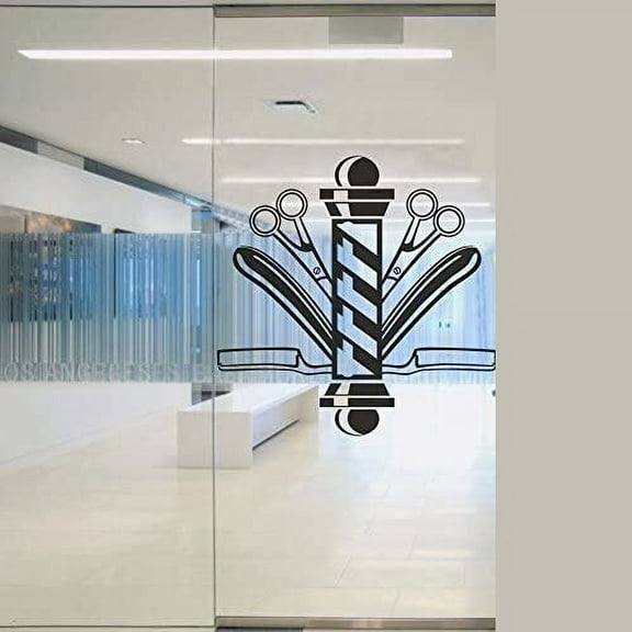 Vinyl Tall Barber Pole Vinyl Decal for Salon Shop Window Wall Sticker Graphic Decor