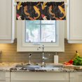 thumbnail image 2 of Yayeee Kitchen Valance Rod Pocket 54" x 18" Living Room Window Curtain, Black Fish Pattern, 2 of 6