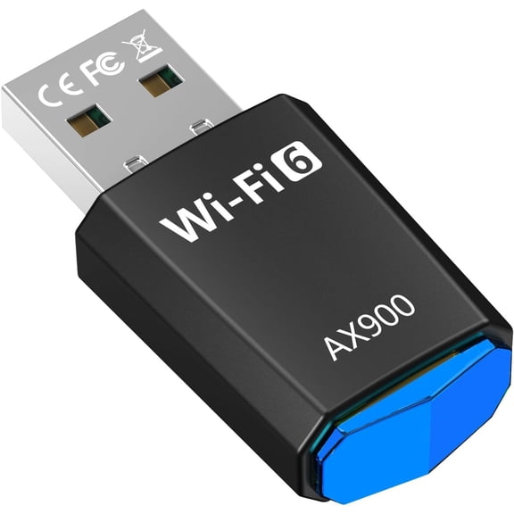 AX900 USB WLAN Adapter Dual Band 2.4GHz/5GHz with Built-in Driver,USB WiFi 6 Adapter for PC/Desktop/Laptop,Compatible with Windows 11/10/8.1/8/7