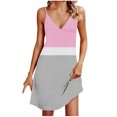 thumbnail image 3 of Sentmoon Wedding Guest Dresses Summer 2026 Streetwear with Print V Neck Beach Dress Stretchy Slim Fit Spaghetti Strap for Work and Office XL, 3 of 7