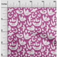 thumbnail image 2 of oneOone Cotton Jersey Fuschia Pink Fabric Bird Sewing Material Print Fabric By The Yard 58 Inch Wide, 2 of 4