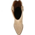 thumbnail image 5 of Sam Edelman Fuller Sand Suede Stacked Heel Pointed Toe Pull On Western Boots (Sand Suede, 10.5), 5 of 7