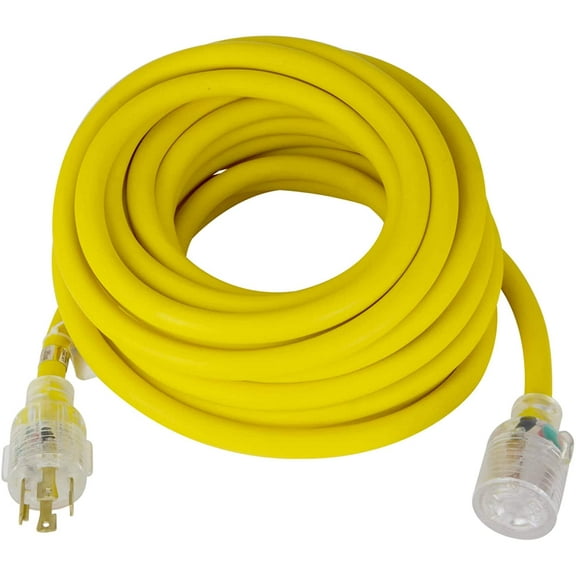 TEMCo 40 ft Extreme Cold Weather Generator Extension Cord L14-30 30 Amp Yellow