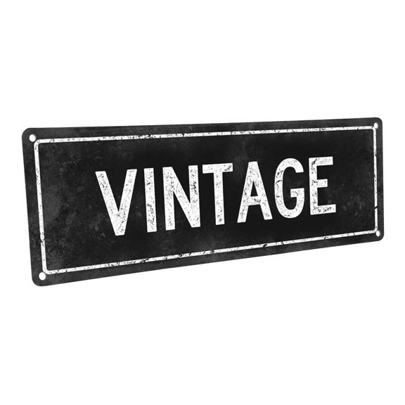 Black Vintage 4"x12" Metal Sign, Wall Décor for Home and Office