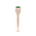 thumbnail image 3 of Angara Natural 0.45 Ct. Emerald with Diamond Vintage Inspired Ring in 14K Rose Gold for Women (Ring Size: 3), 3 of 10