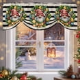 thumbnail image 6 of Vintage Gnome Tie Up Valances Curtain, Christmas Star Gift Black White Striped Adjustable Rod Pocket Short Window Treatment Tie Up Curtains Valances for Kitchen Living Room Bathroom 54x18 Inches, 6 of 9