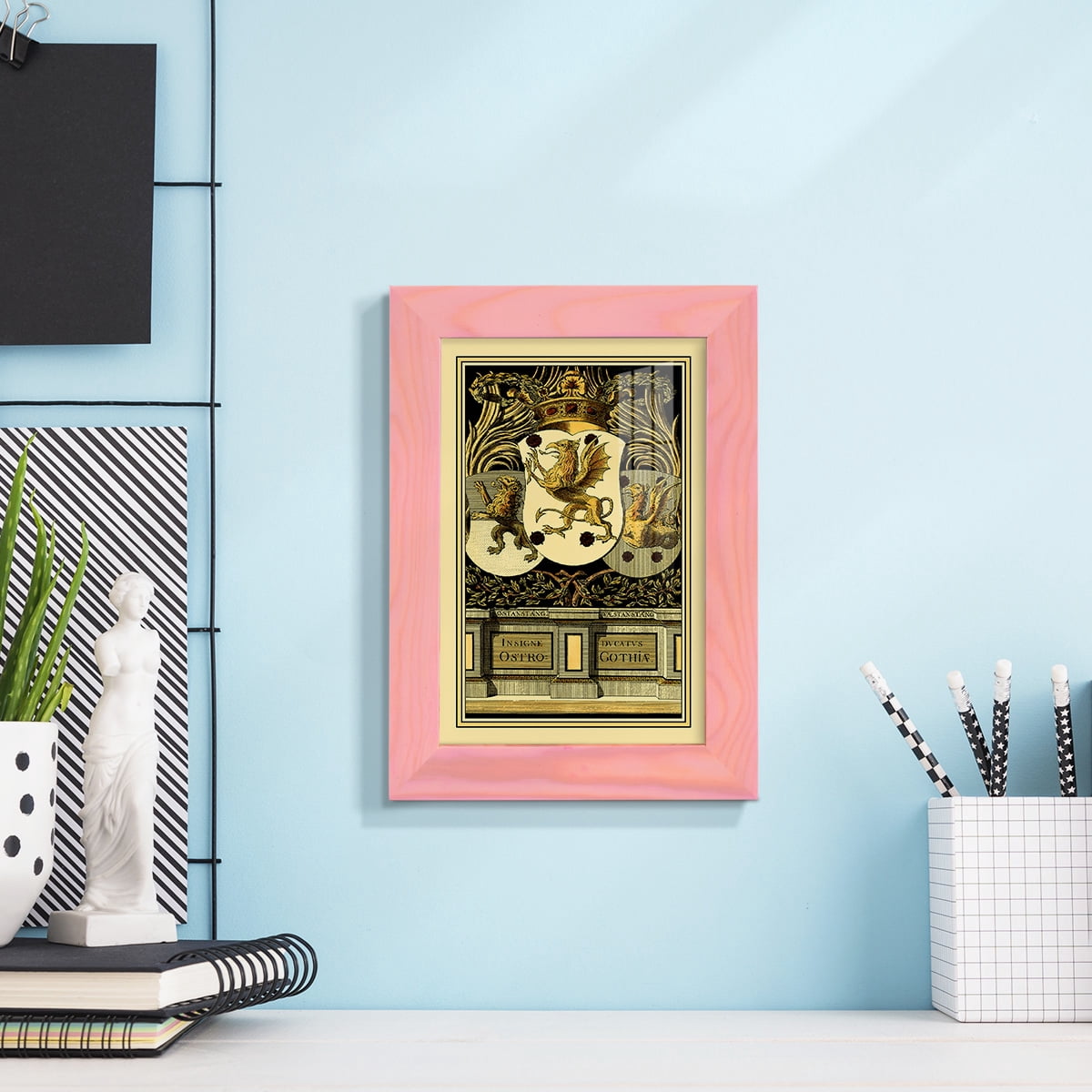 Family Crest II -Framed Print w/glass-Sunset Pink