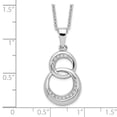 thumbnail image 3 of 925 Sterling Silver Cable Necklace with Pendants Chain Brilliant Embers 26 Stone 18 inch Micro Pav‚ CZ Polished Circle 2 Extender mm, 3 of 3