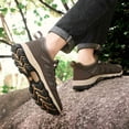 thumbnail image 4 of GrmtClth Outdoor Wear Resistant Hiking Sneakers for Men Lightweight Breathable Mesh Lace Up Non Slip Shock Absorbing Trekking Walking Shoes Coffee (US/8.5), 4 of 4