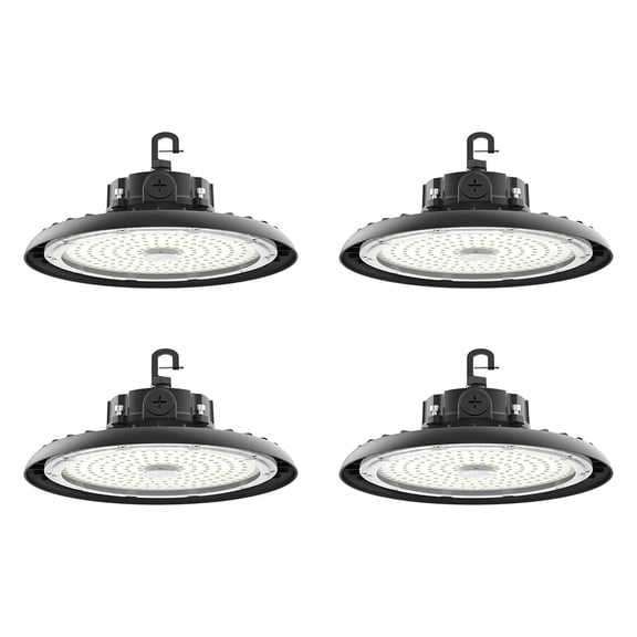 4 Pack LED UFO High Bay Lights 240W, 43200 LM Super Bright 6000K Daylight White, LED Shop Lights for Warehouse, Factory, Garage, Workshop, Barn