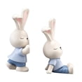 thumbnail image 3 of Lindo Rabbits Libro Finals Decorativo Soporte de libros decorativos Estatuas de animales Centerpiece Centerpiece Modern Osnament Bookshelf Decoración, 3 of 8