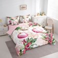 thumbnail image 3 of Manfei Rustic Christmas Flower 7-Piece Twin Bedding Sets,Xmas Ball Berry Bedding Comforter Set,Pink Green Sheet Sets For Girls Kids,Ultra Soft Home Decor Reversible, 3 of 8