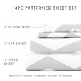 thumbnail image 4 of Noble Linens 4 Piece Pattern Microfiber Bed Sheets Set, Gray Arrow, King, 4 of 10