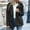 Black, variant on Coats Womens Ladies Warm Jacket Winter Solid Turn Coat Down Collar Lambswoo Outerwear