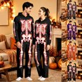 thumbnail image 2 of YUEHUA Holiday Sleepwear Jumpsuit, Unisex Skeleton Pattern One-Piece Pajamas, Soft & Warm for Layering, Perfect for Couple's Outings, 2 of 9