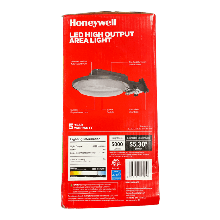 Honeywell 5000 Lumen Barn Light LED High Output Area Light 44 Watts