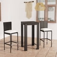 thumbnail image 1 of vidaXL 3 Piece Outdoor Bar Set with Cushions Poly Rattan Black, 1 of 5