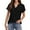 Black, variant on MIXUE Womens Summer Tops Summer Solid Color Fashion V Neck Short Sleeve Pullover Tshirts Outwear,White,S
