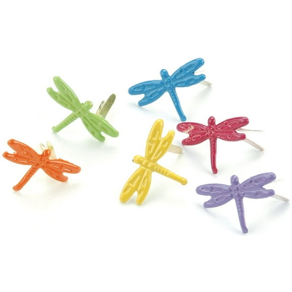 Creative Impressions Painted Metal Paper Fasteners 25/Pkg-Dragonflies - Tropical