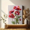 thumbnail image 6 of Vibrant Red Pink Poppies Canvas Wall Art，Floral Decor for Living Room Bedroom Office Dining Room Kitchen Hallway, 6 of 8