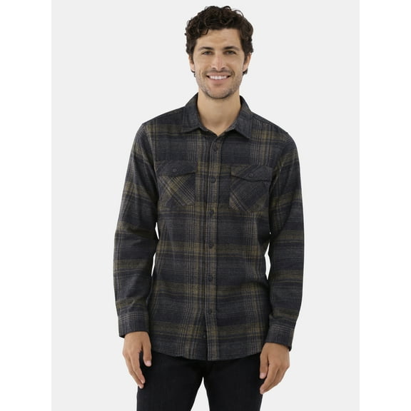 Burnside Men's Modern Fit Plaid Flannel Shirt with Long Sleeves, Sizes S-2XL