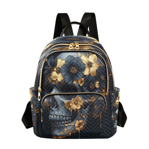 ALAZA Skull Womens Travel Laptop Backpack Large Daypack Ladies Shoulder Bags S