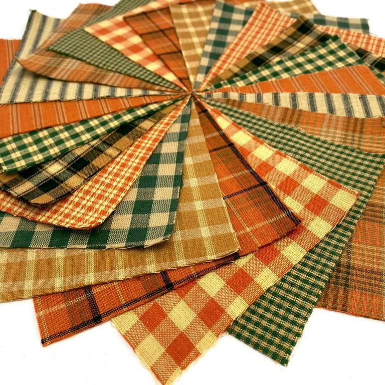 40 Autumn Spice Charm Pack, 5 inch Precut Cotton Homespun Fabric Squares by JCS