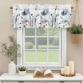 thumbnail image 3 of Watercolor Flowers Leaf Window Valance Curtain Blue Butterfly Plant Rod Pocket Short Curtain for Living Room, Bedroom & Kitchen Window Decor 42x18in, 3 of 8