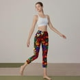 thumbnail image 5 of Womens High Waist Floral Printed Work Out Yoga Capri Pants Elastic Body-Shaping Yoga Pants Base Layer Pants, 5 of 7