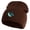 Brown, variant on Pea Pod Embroidered 8 inch Acrylic Short Beanie - Gold OSFM