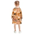thumbnail image 3 of Girls' long-sleeved dress Cute Cartoon Fox Girls' A-line dress with ribbed cuffs Soft and comfortable, 3 of 6