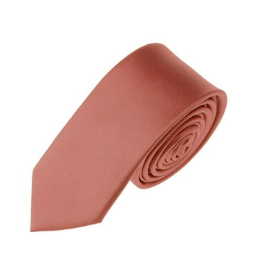 Solid Palm Coast Coral Skinny Men's Necktie