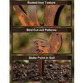 Bird and Wildflower Metal Garden Stake, 36 in Patinated Iron Songbird ...