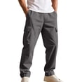 thumbnail image 2 of Dresfit Cargo Pants Men Elastic Waist Big and Tall Baggy Sweatpants 2026 Casual Open Bottom Uncuffed Hiking Sweat Pants Relaxed Fit Workout Trousers Dark Gray S, 2 of 8